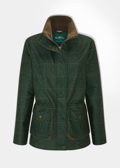 Didsmere Ladies Technical Tweed Coat In Myrtle