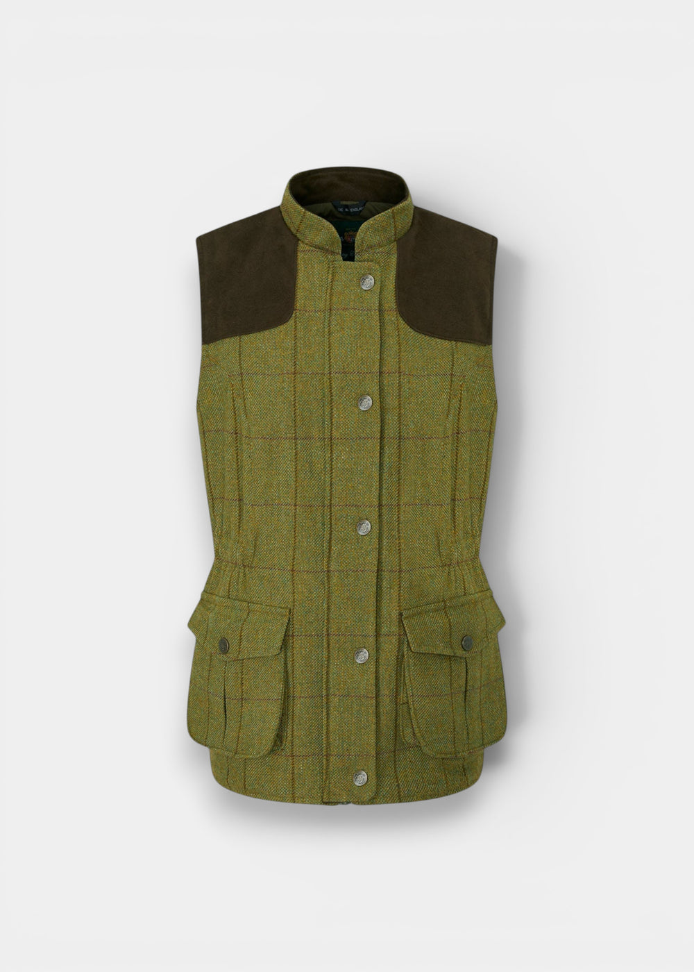 Rutland Ladies Tweed Water Repellent Gilet in Lichen  -  Regular Fit
