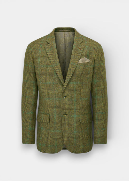 Surrey Men's Tweed Water Repellent Lined Blazer in Marsh  -  Regular Fit