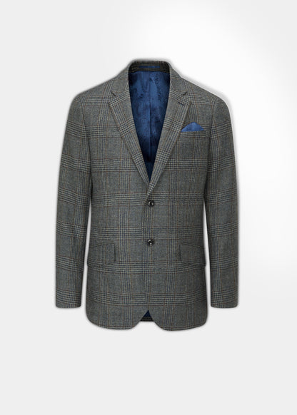 Surrey Tweed Lined Blazer In Blue Check