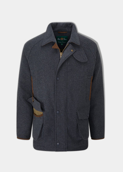 Surrey Waterproof Tweed Coat In Blue 