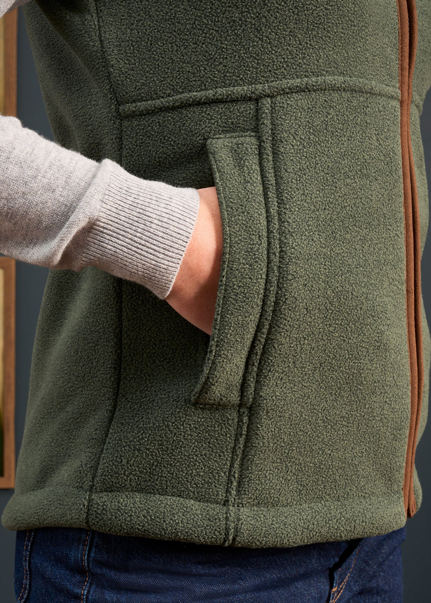 Aylsham Ladies Fleece Gilet In Cedar Green - Regular Fit
