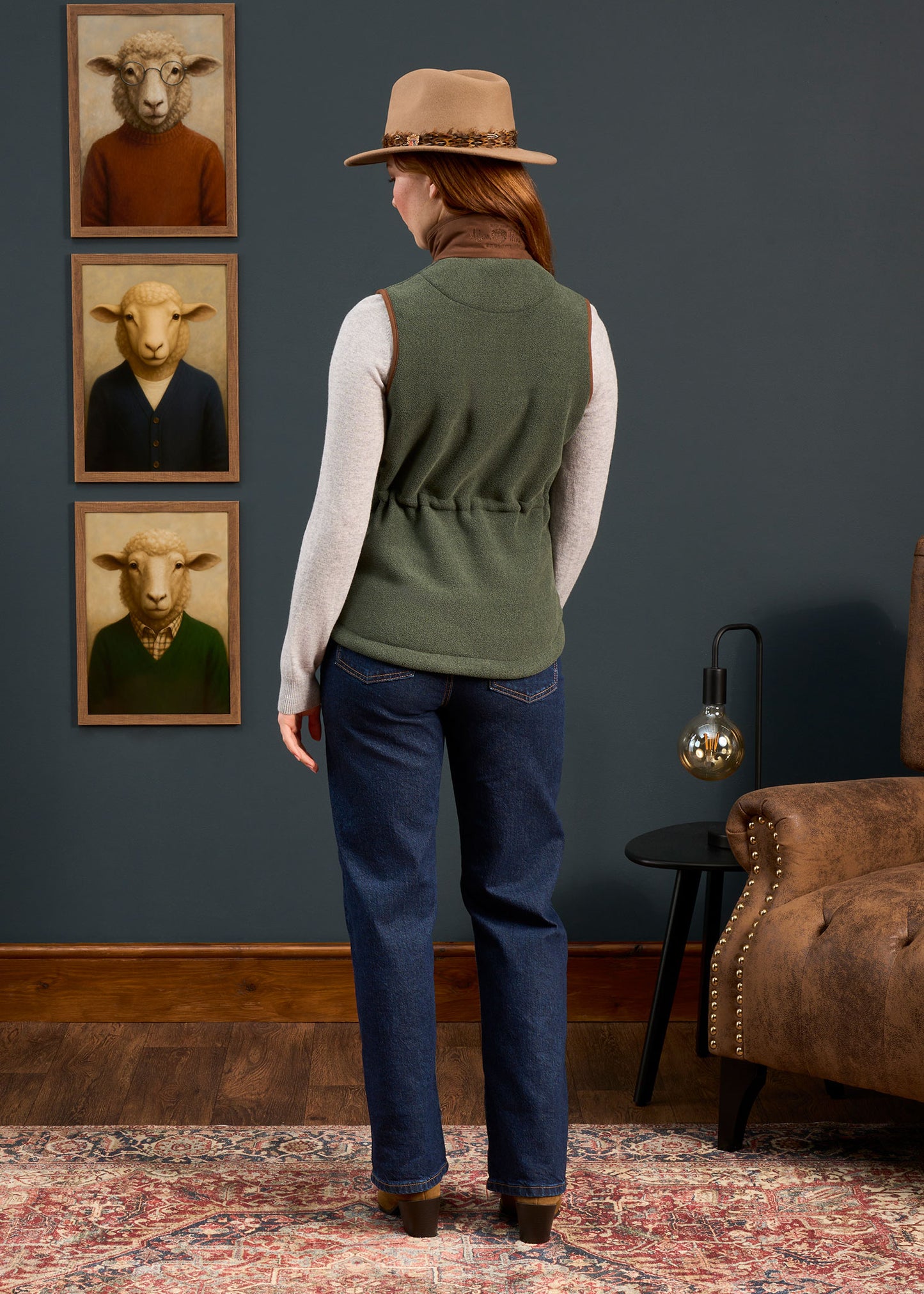 Aylsham Ladies Fleece Gilet In Cedar Green - Regular Fit