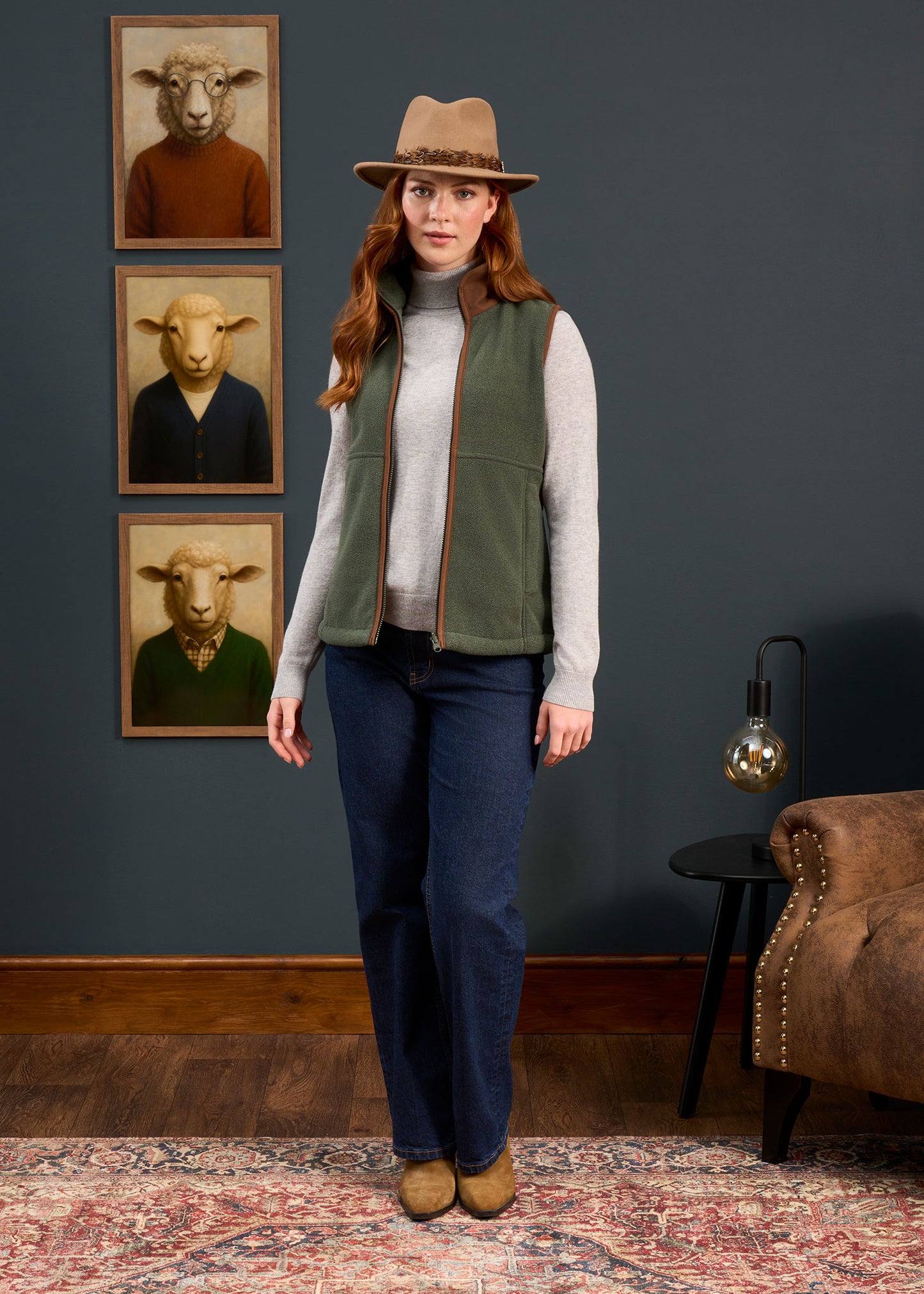 Aylsham Ladies Fleece Gilet In Cedar Green - Regular Fit