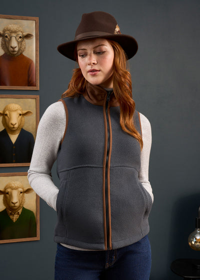 Aylsham Ladies Fleece Gilet In Gunmetal - Regular Fit