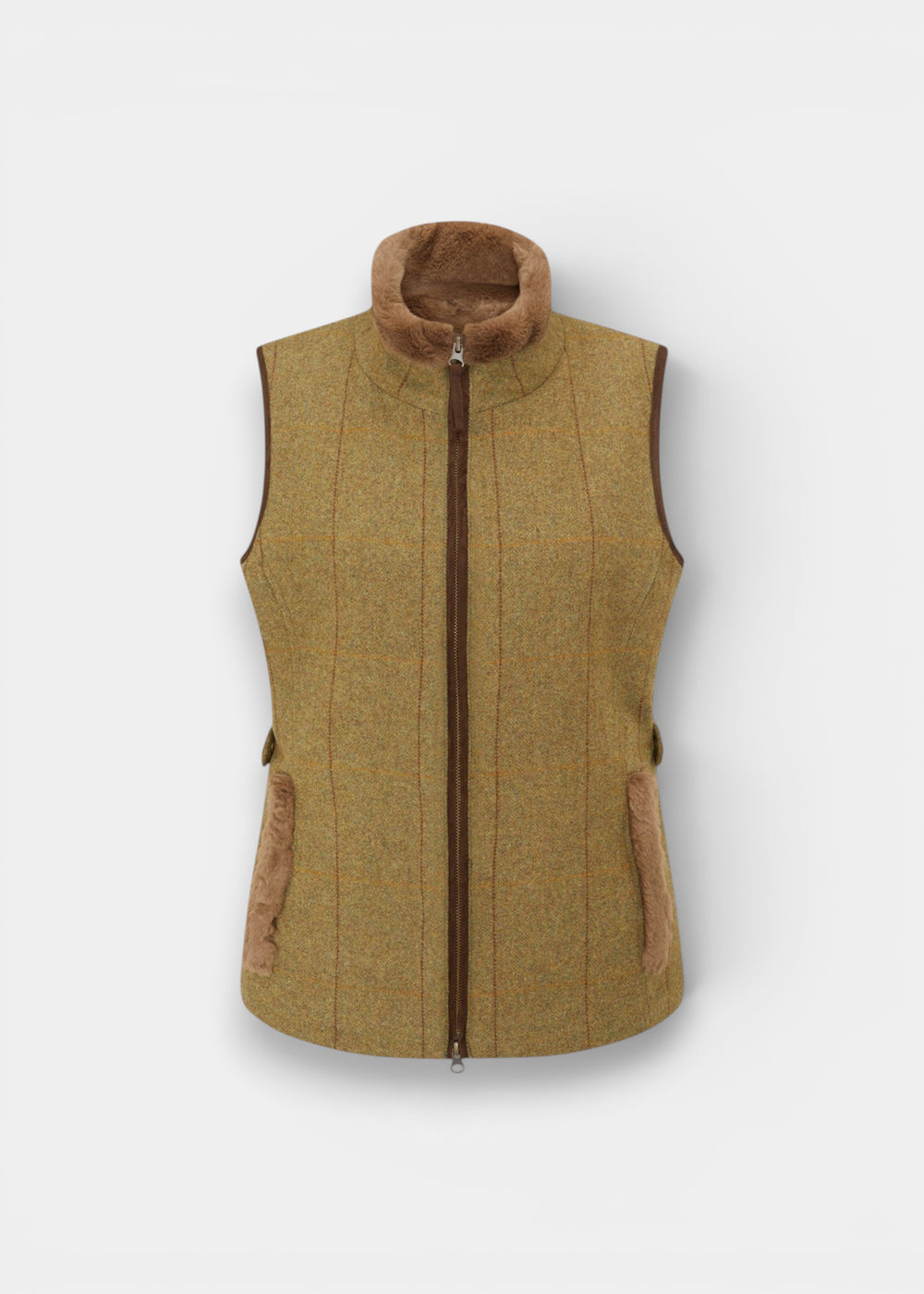 Combrook Ladies Tweed Water Repellent Gilet in Grove  -  Regular Fit