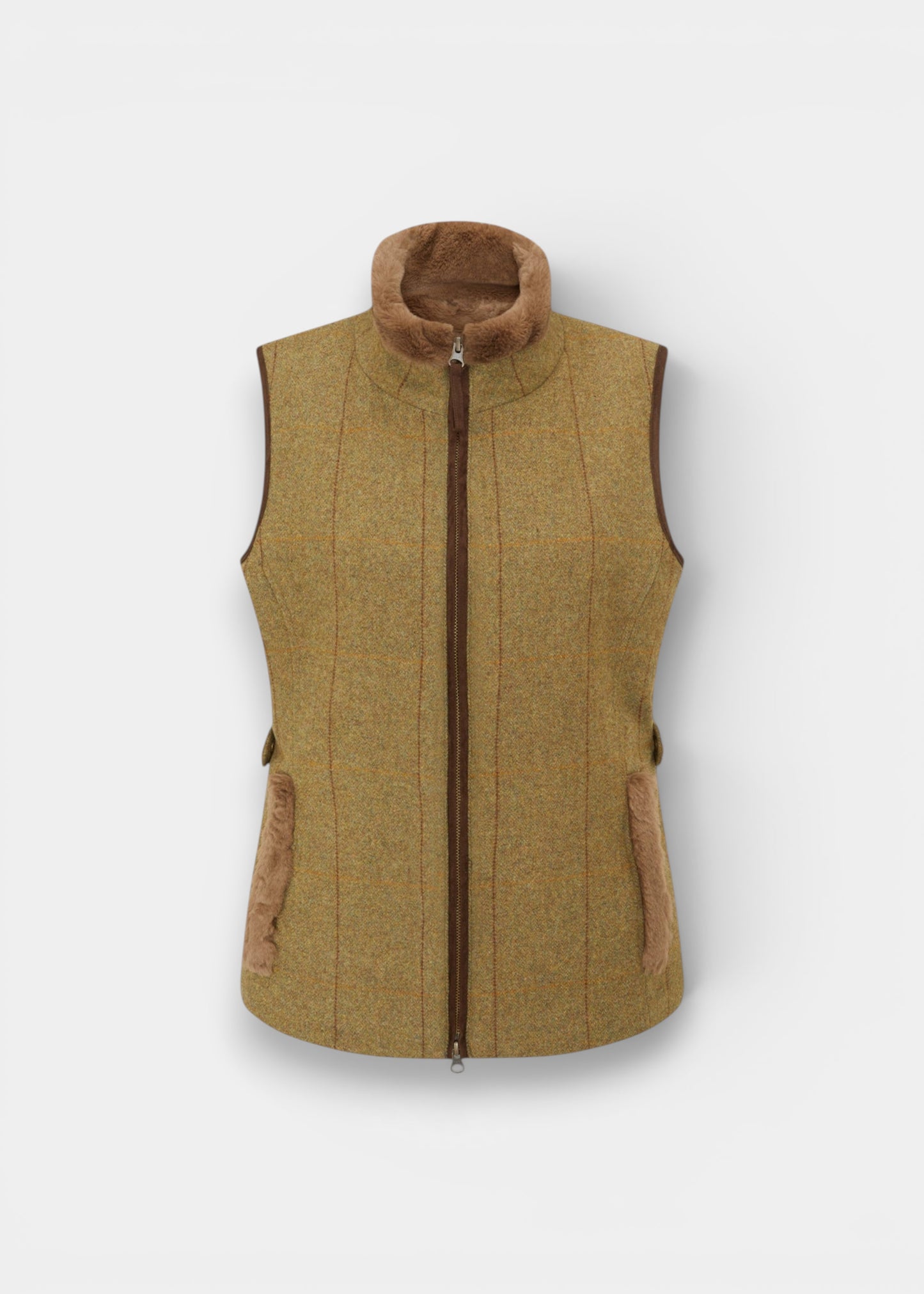 Combrook Ladies Tweed Water Repellent Gilet in Grove  -  Regular Fit