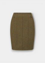 Combrook Ladies Tweed Water Repellent Skirt 49cm in Grove  -  Regular Fit