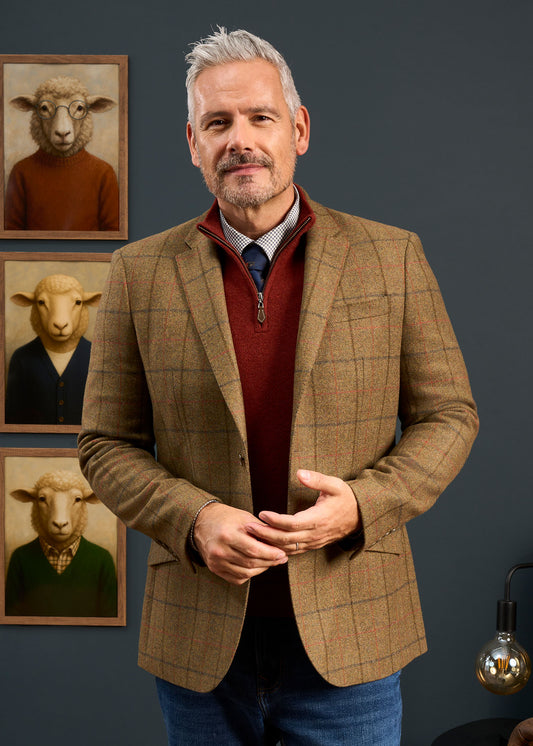 Combrook Men's Tweed Sports Blazer In Thyme 