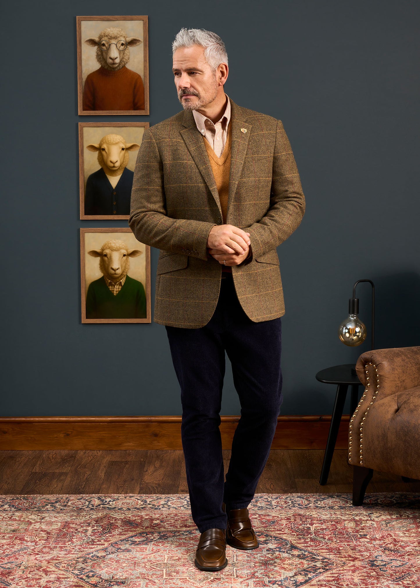 Combrook Men's Tweed Sports Blazer In Teak - Regular Fit