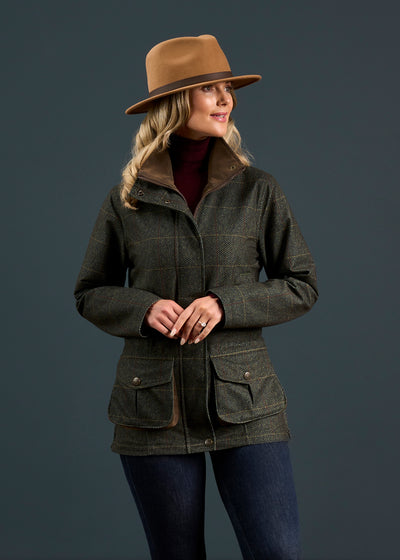 Didsmere Ladies Technical Tweed Coat In Myrtle 