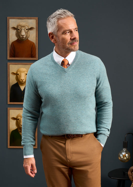 Haddington Cashmere Jumper in Caspian