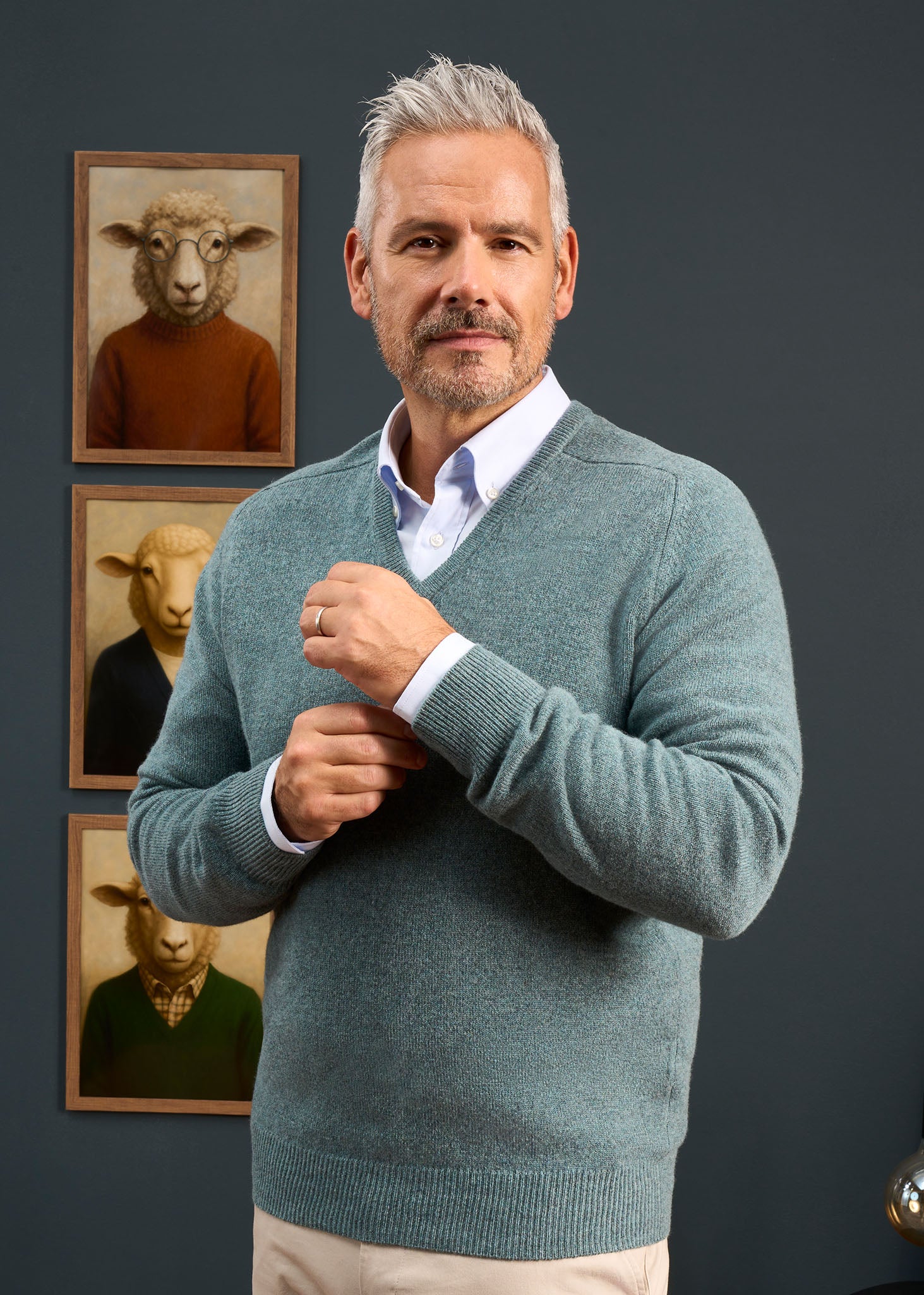 Hampshire Lambswool Jumper in Caspian
