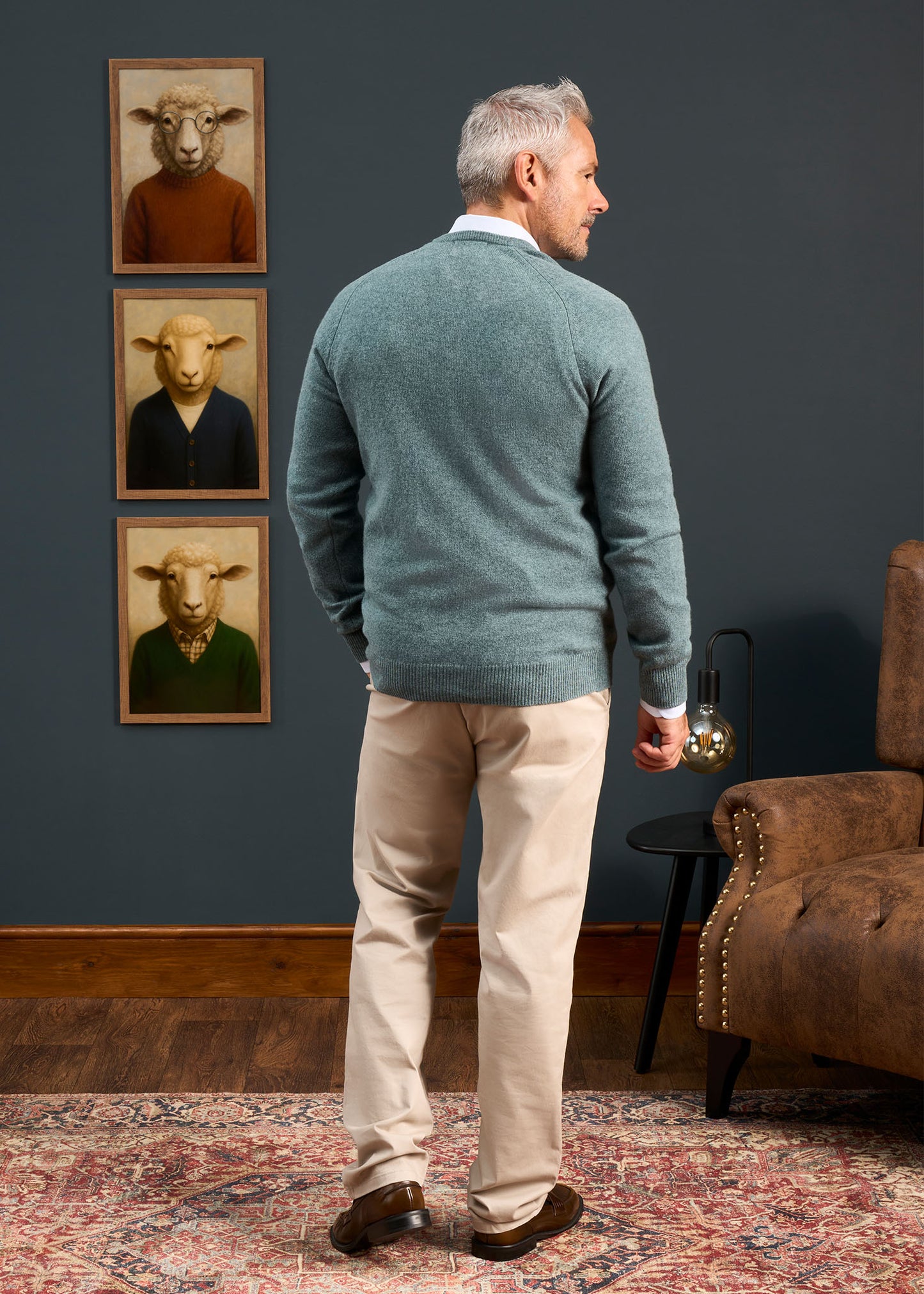 Hampshire Lambswool Jumper in Caspian