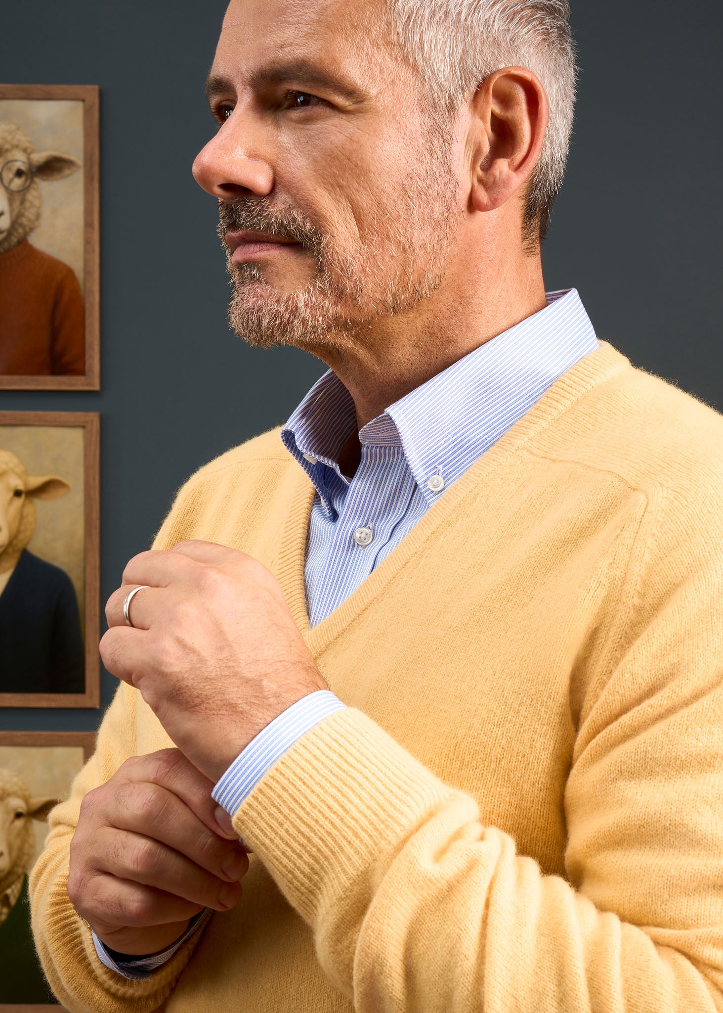 Hampshire Lambswool Jumper in Canary 