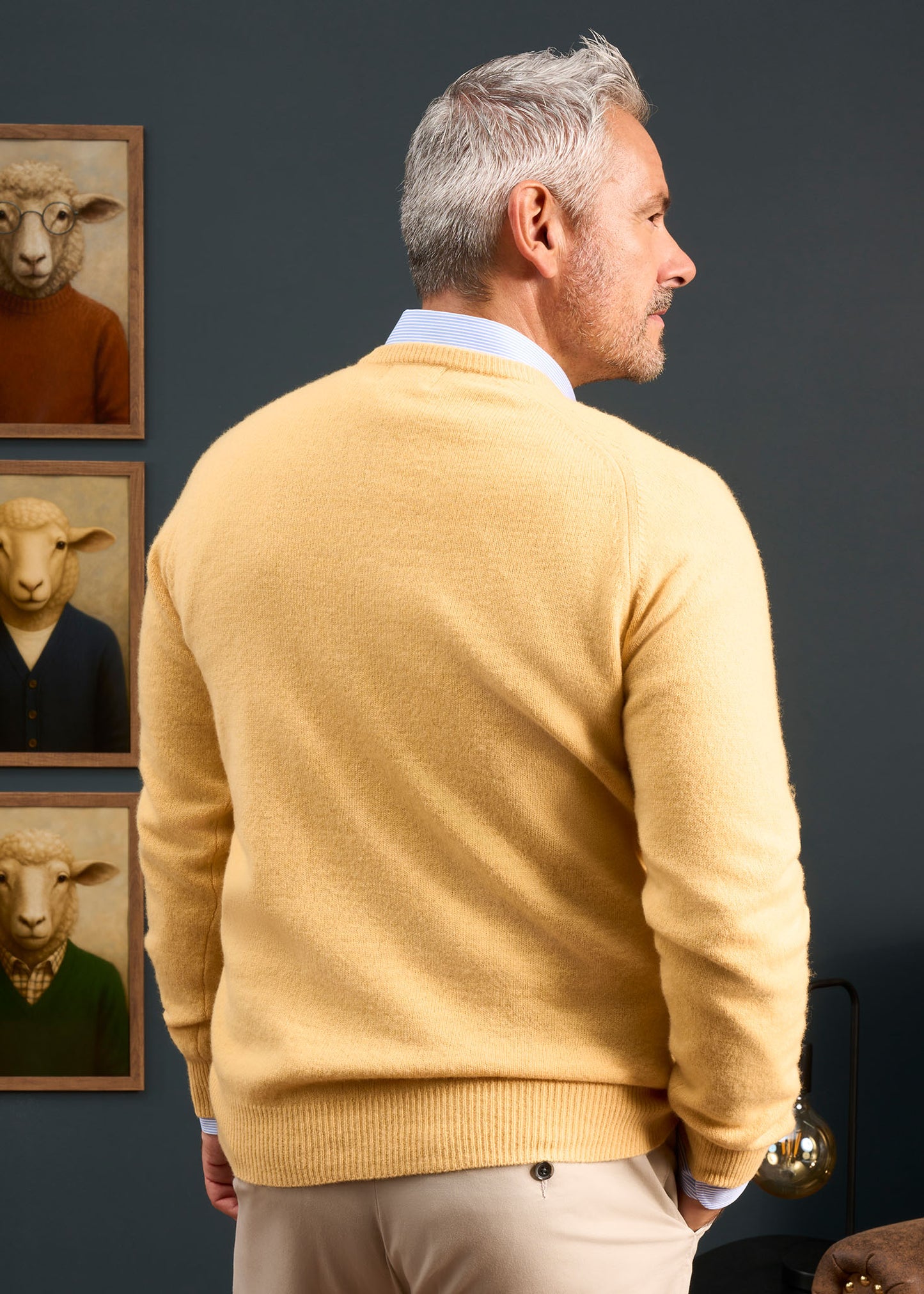 Hampshire Lambswool Jumper in Canary 