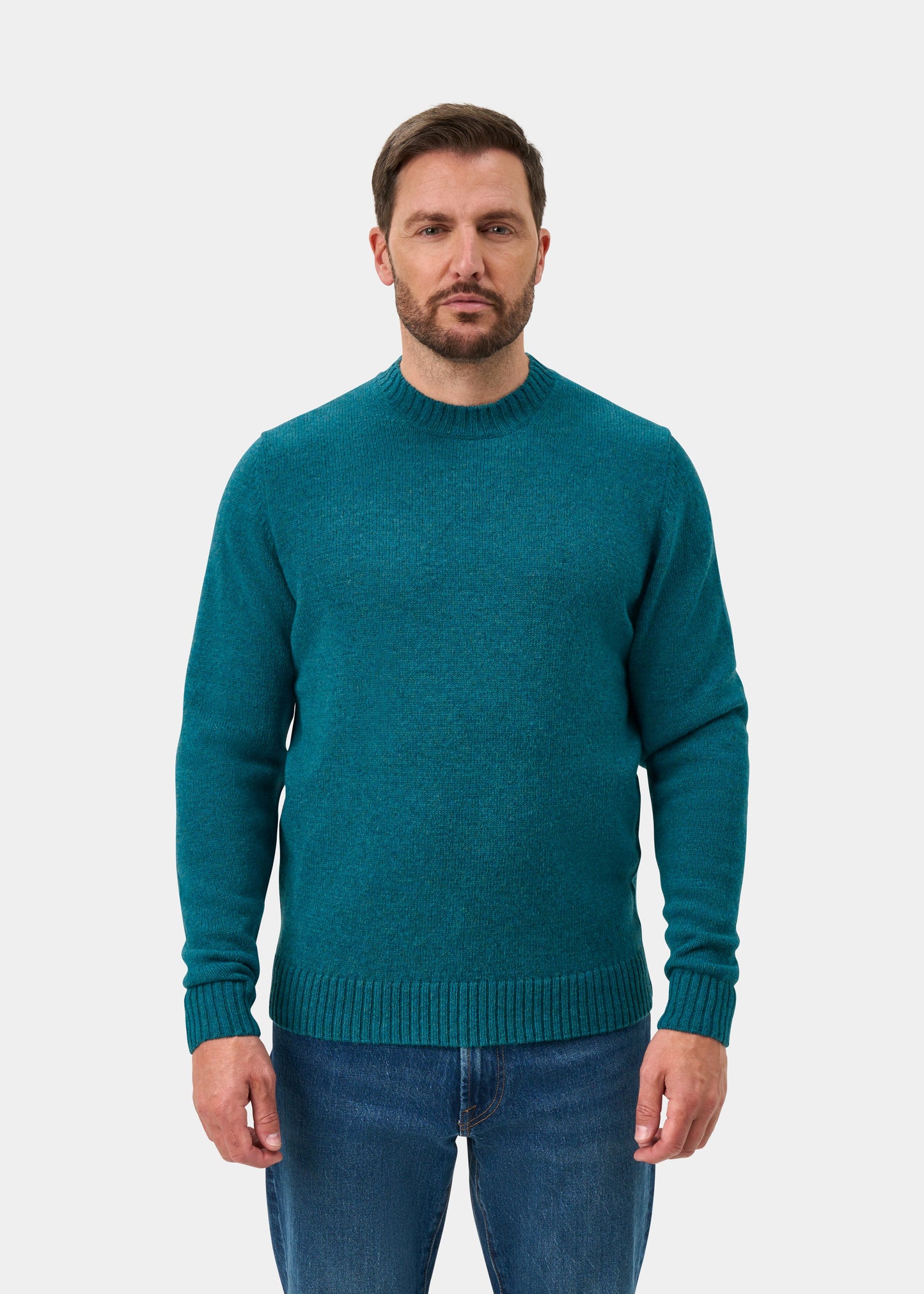 Kinnadie Supersoft Shetland Wool Crew Neck Jumper In Larkspur - Regular Fit