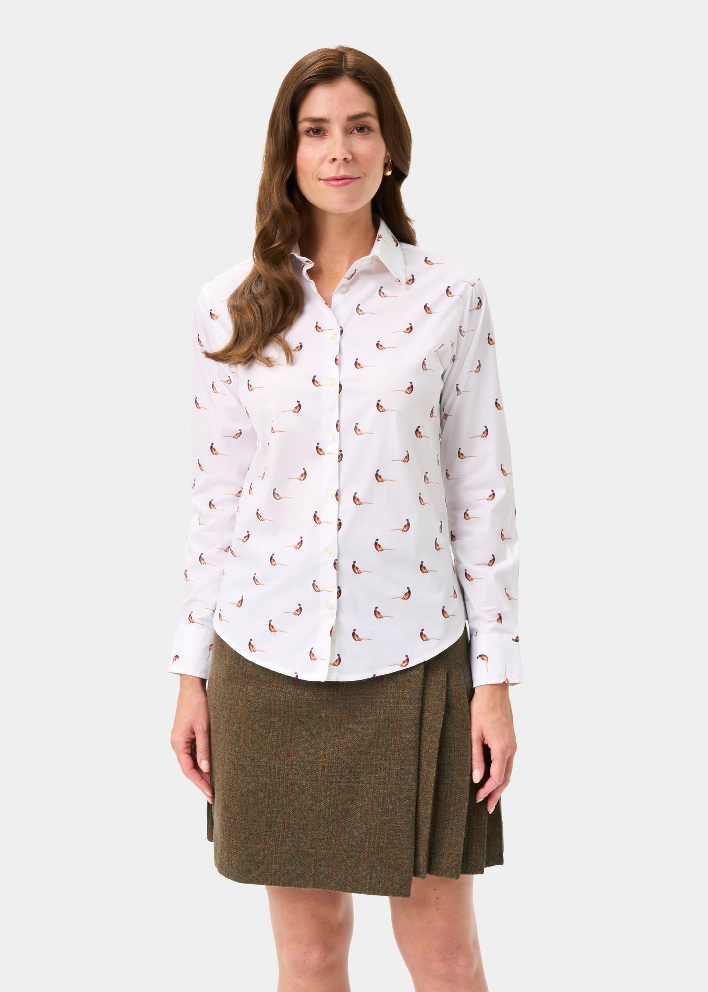 Lawen Ladies Printed Cotton Shirt - Pheasant Design