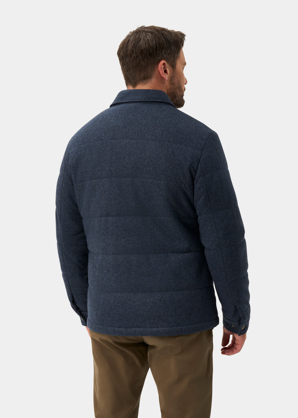 Richmond Men's Knitted Quilted Shacket In Navy
