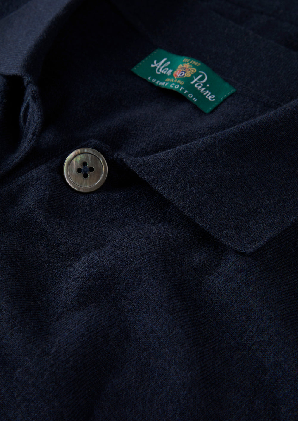 Womens Cardigan in navy knit with button fastening and neat ribbed cuff detail