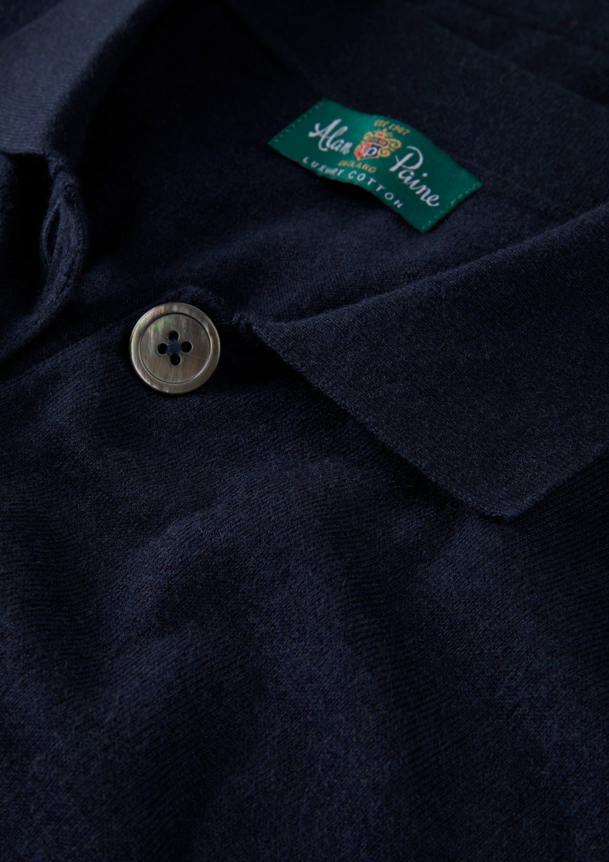 Womens Cardigan in navy knit with button fastening and neat ribbed cuff detail