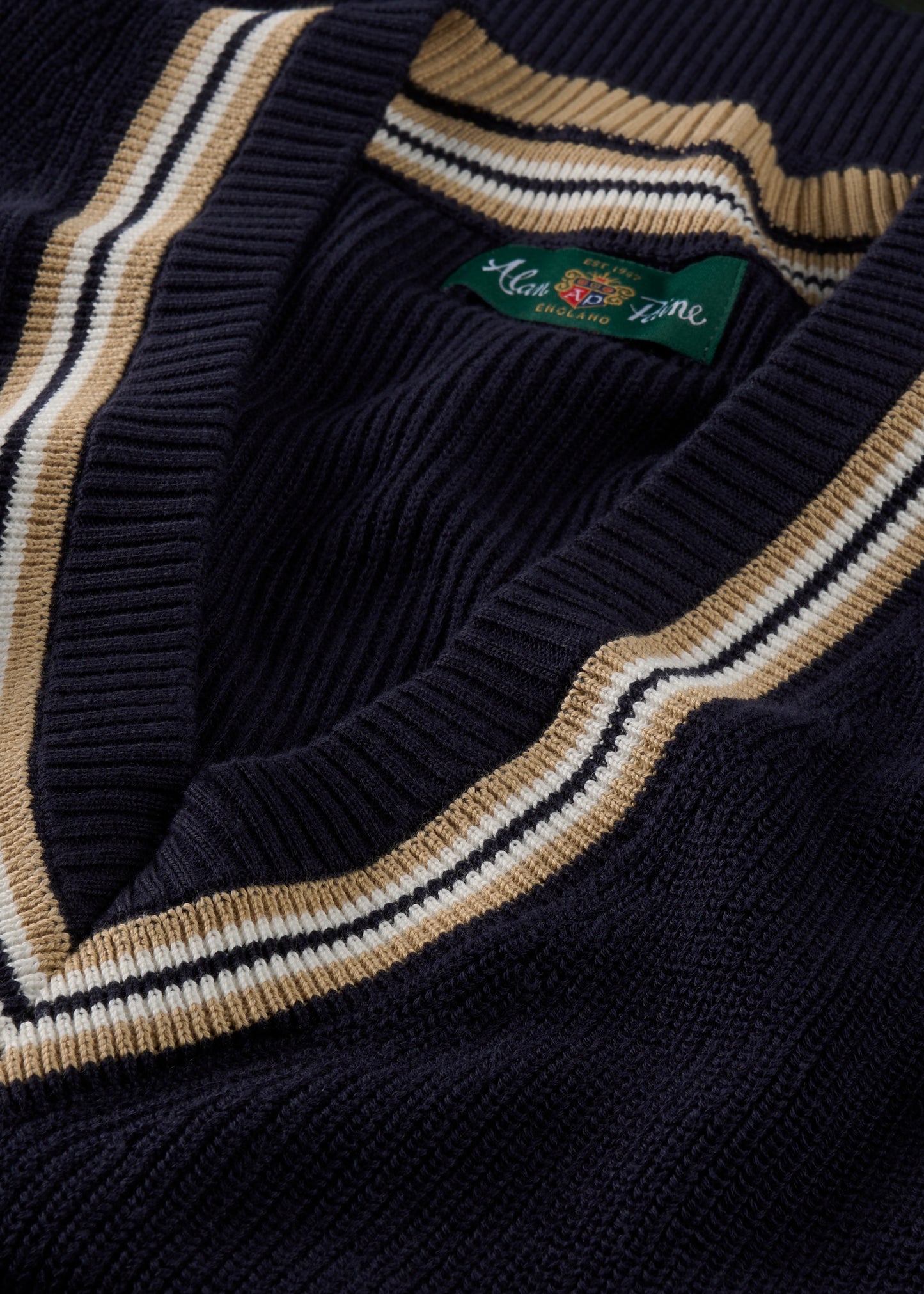 Ladies Cotton Cricket Slipover In Navy