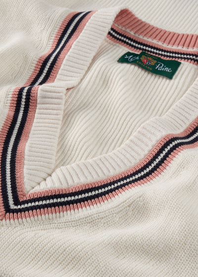 Ladies Cotton Cricket Slipover In Ecru