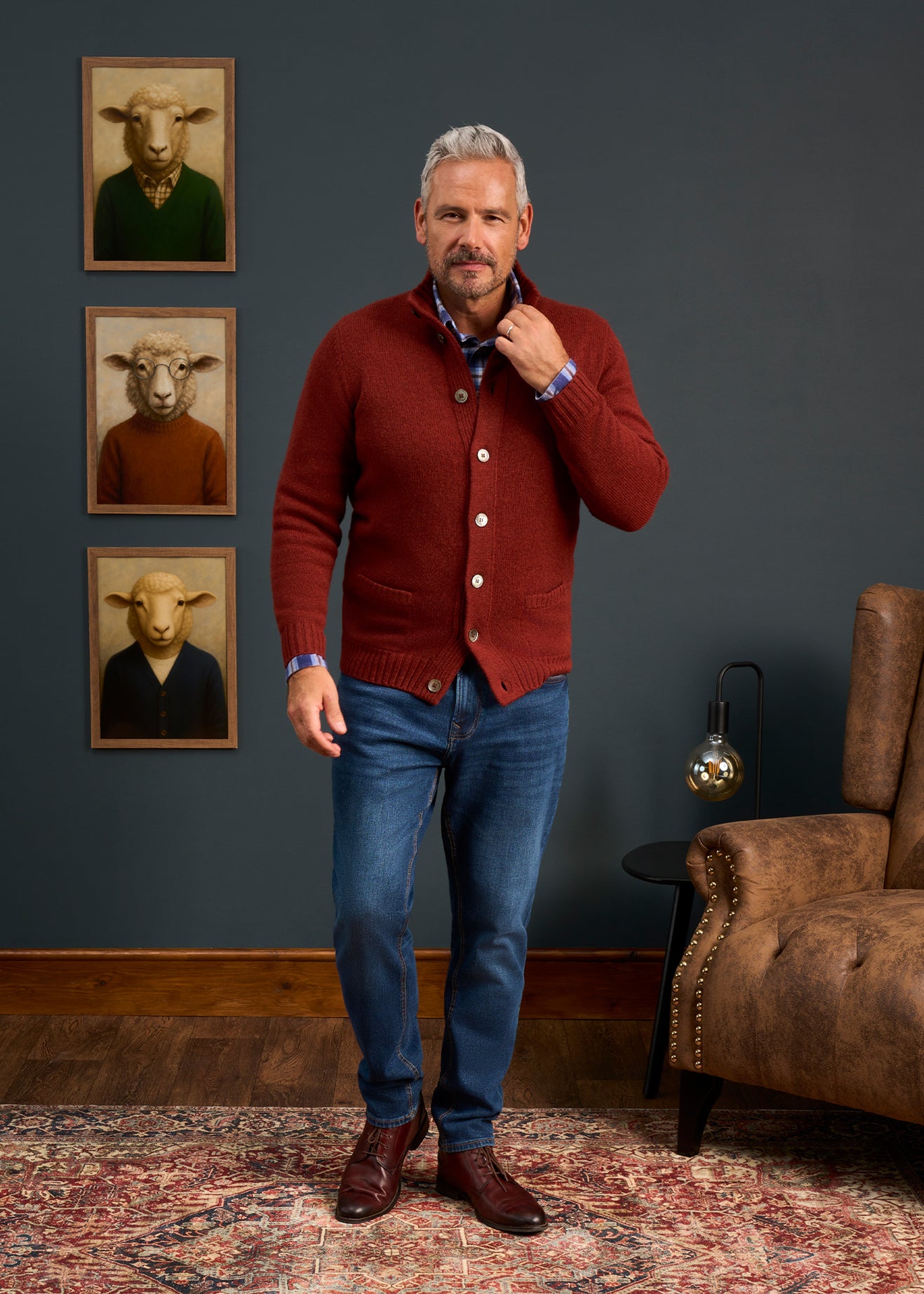 Lambswool-Mock-Neck-Jumper-Brown-Red