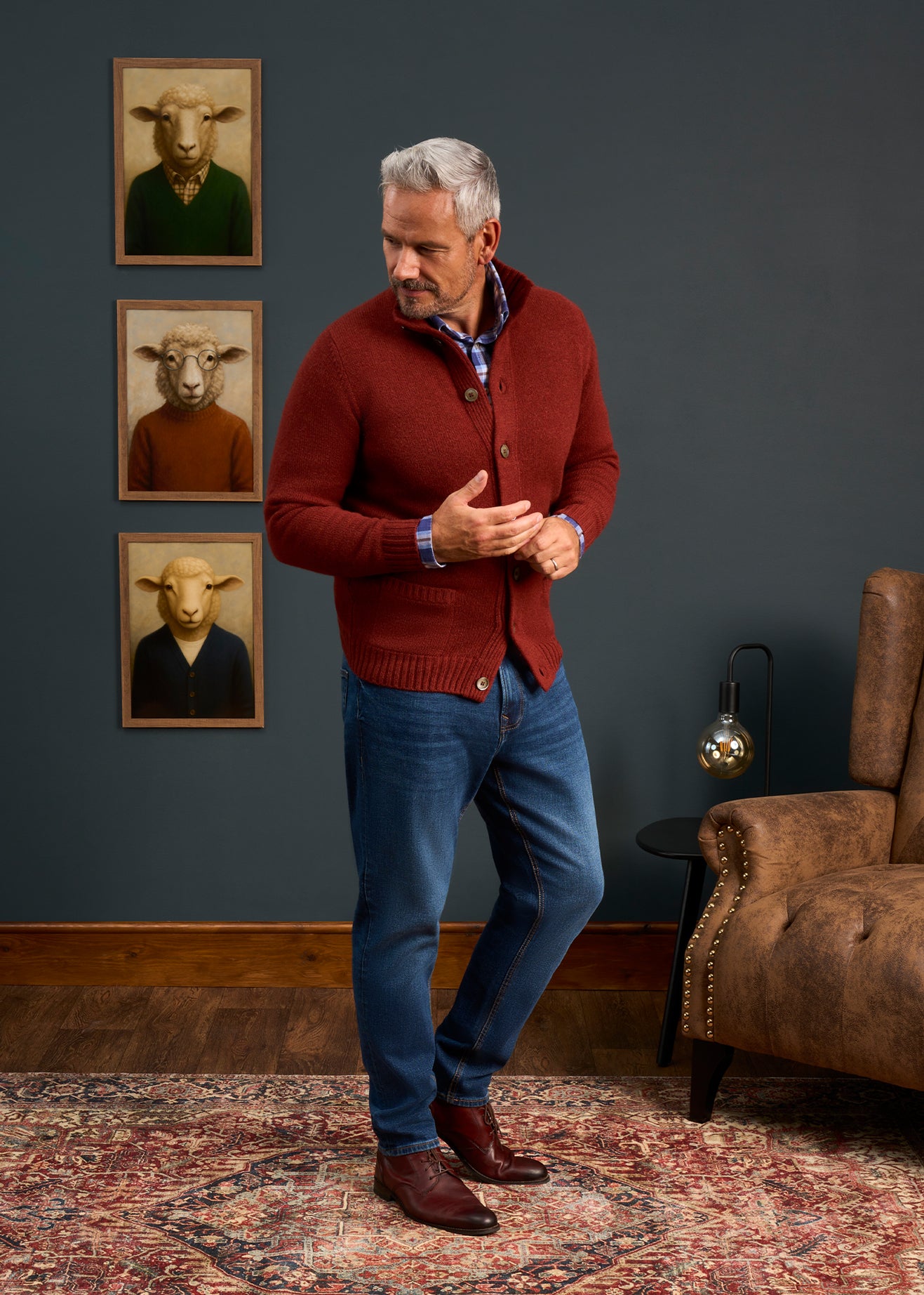 Lambswool-Mock-Neck-Jumper-Brown-Red