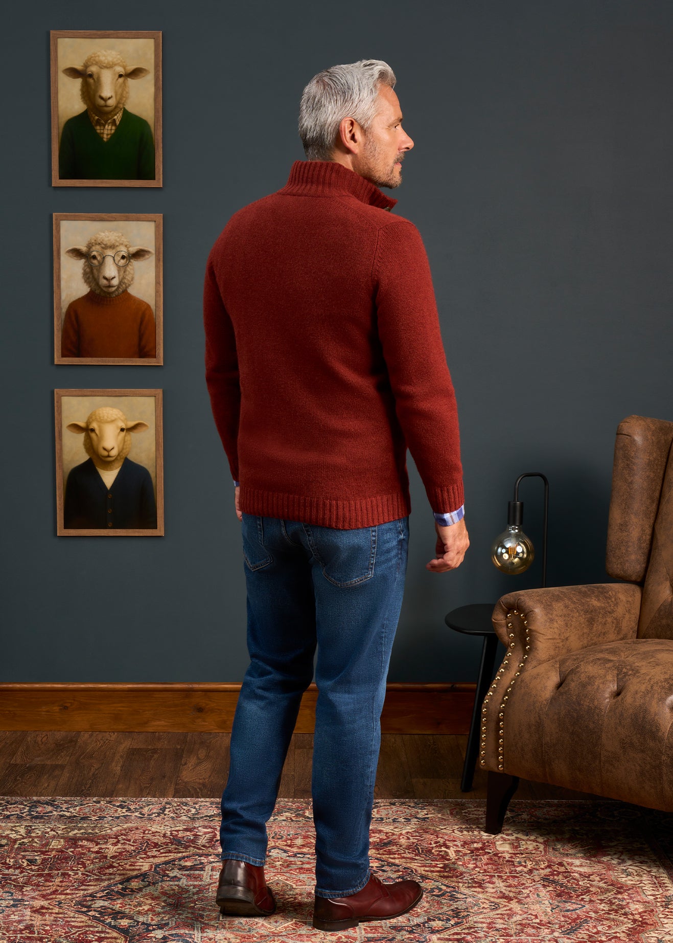 Lambswool-Mock-Neck-Jumper-Brown-Red