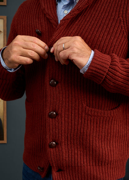 Lambswool-Shawl-Cardigan-Red-Brown