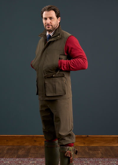Lockwood Men's Shooting Waistcoat In Olive