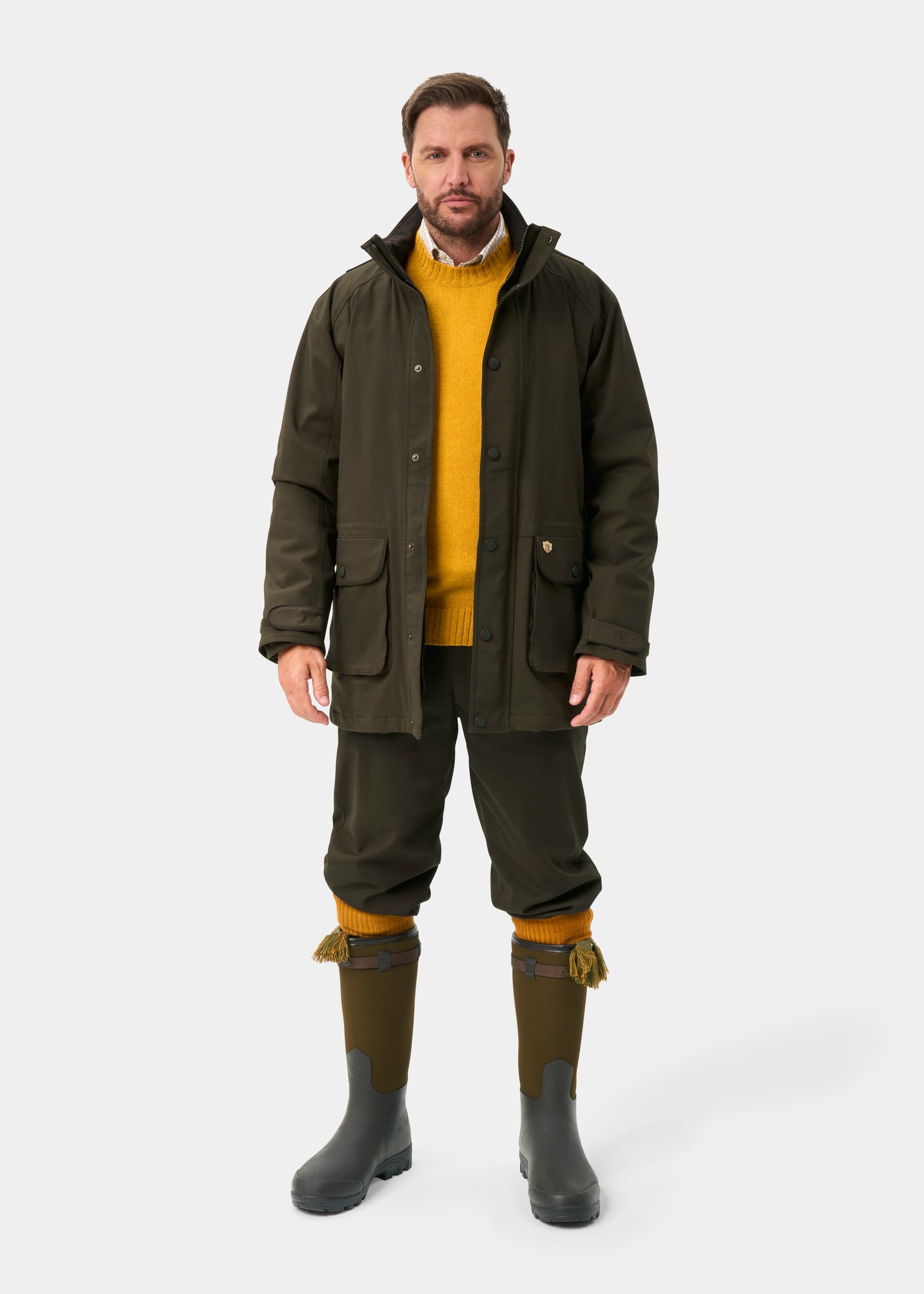 Dunswell Men's Waterproof Field Coat In Olive - Shooting Fit
