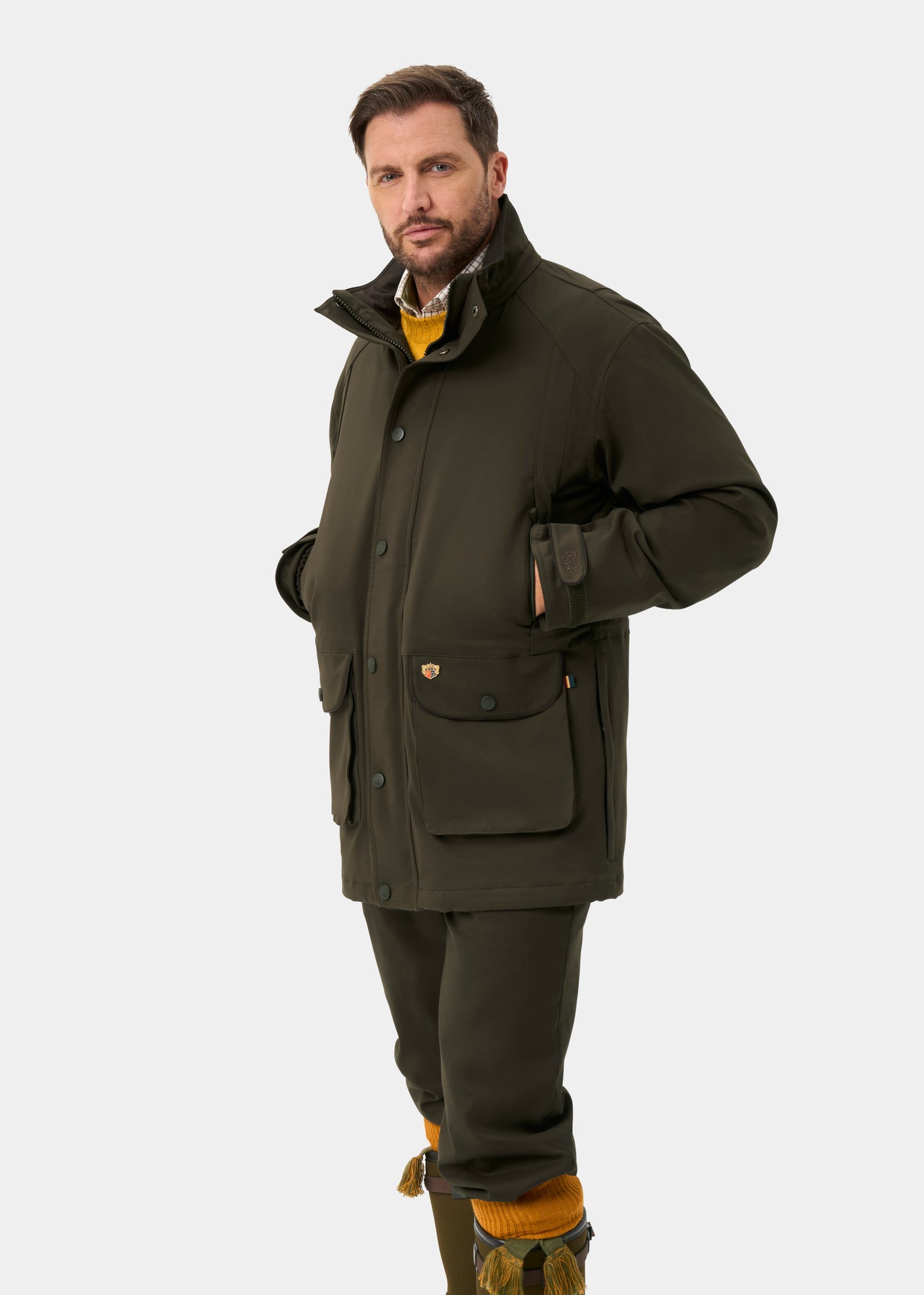 Dunswell Men's Waterproof Field Coat In Olive - Shooting Fit