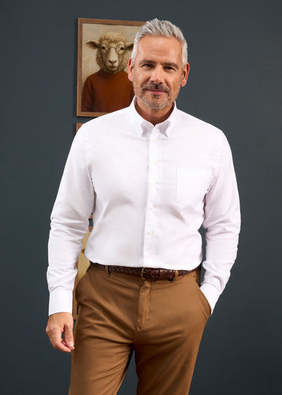 Men's Cotton Button Down White Shirt 