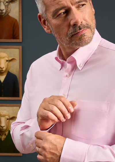 Men's Cotton Button Down Pink Shirt