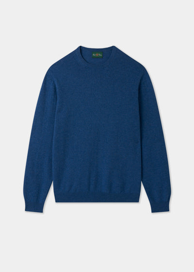 Men's Cashmere Crew Neck Jumper in Denim