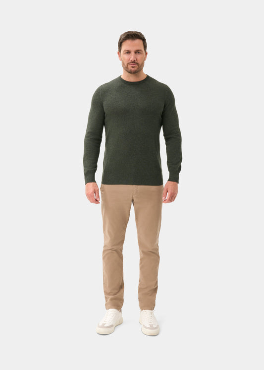 Men's Cashmere Crew Neck Jumper in Rosemary