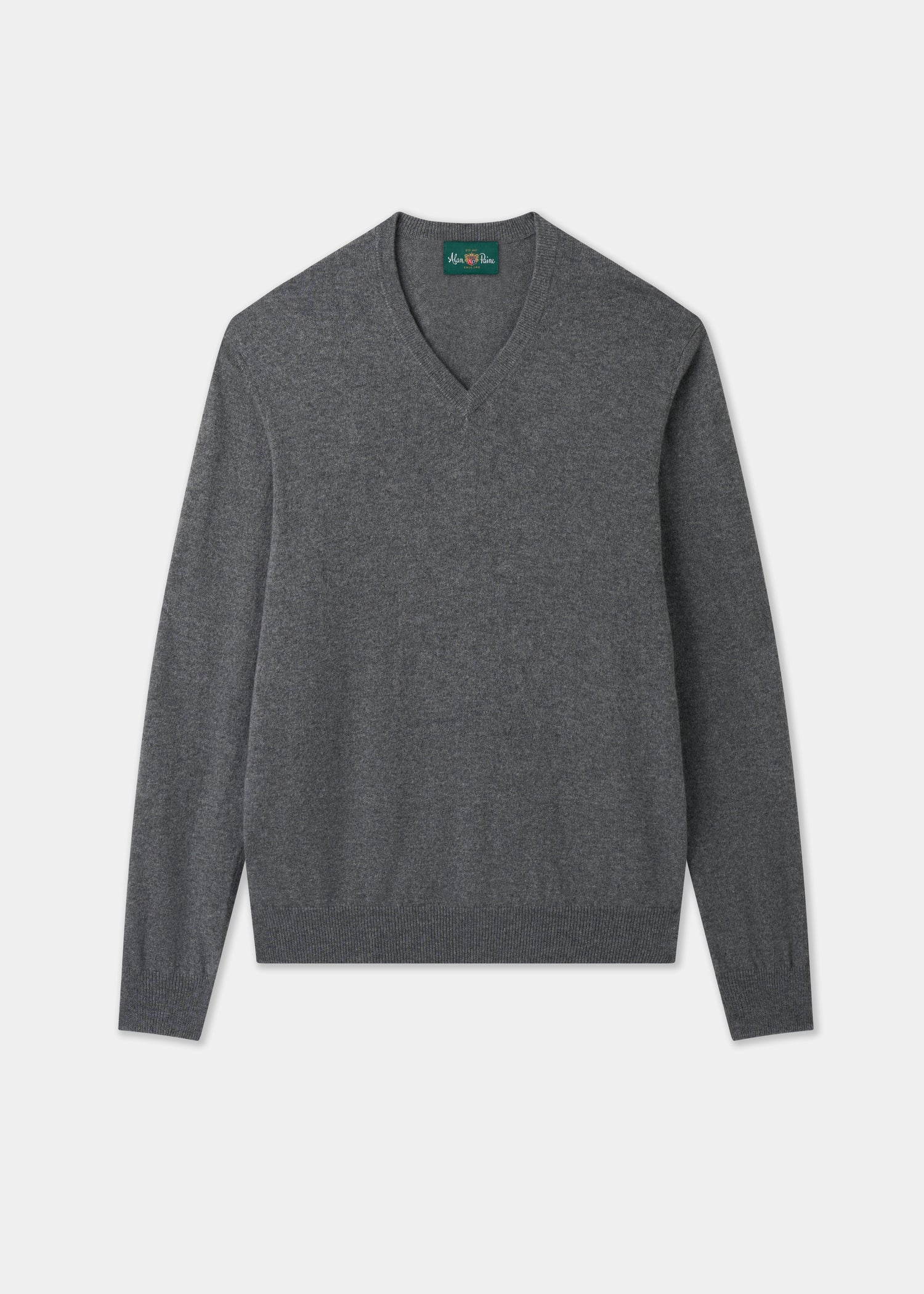 Men's Cashmere Vee Neck Jumper in Derby