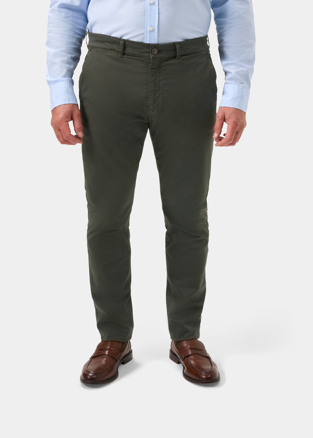 Men's Chino Trousers in Olive Green