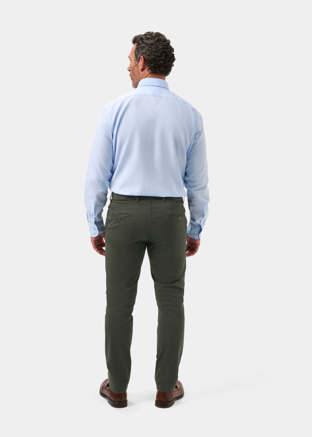 Men's Chino Trousers in Olive Green