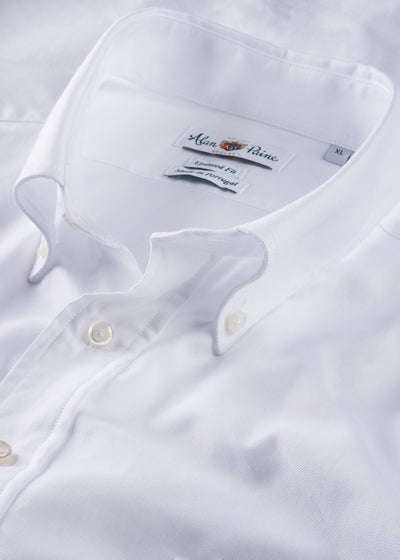 Men's Cotton Long Sleeve Shirt in White
