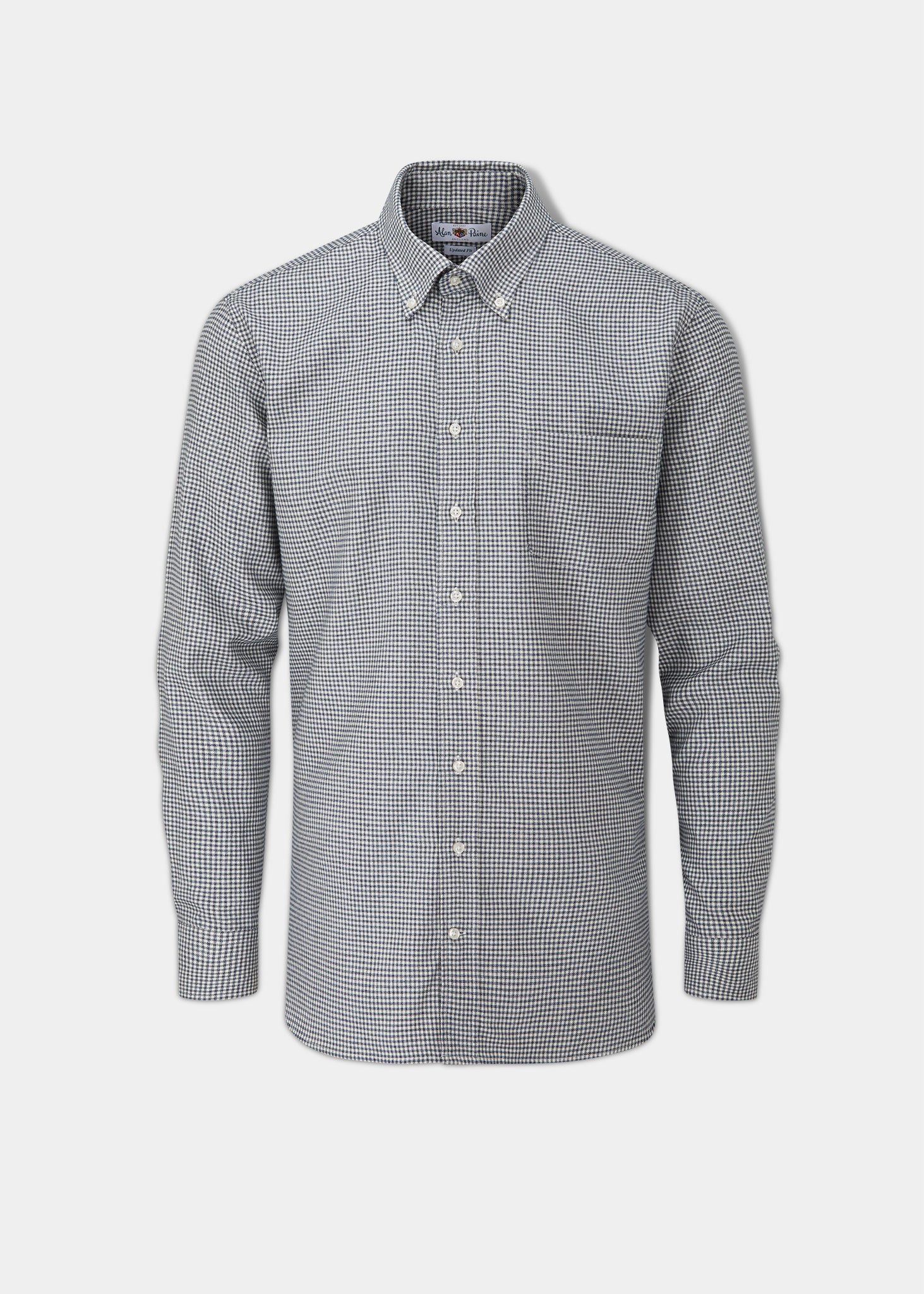 Men's Cotton Button Down Blue Small Check Shirt 