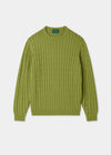 Men's Cotton Cashmere Crew Neck Jumper in Green