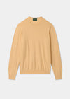 Men's Cotton Cashmere Crew Neck Jumper in Yellow