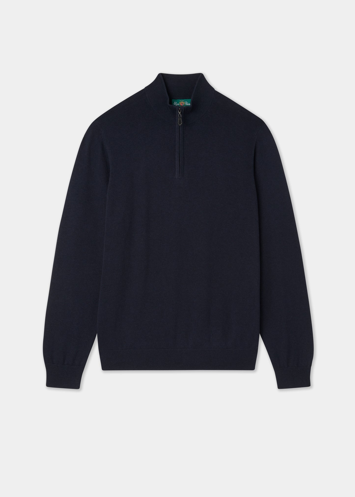 Men's Cotton Cashmere Quarter Zip Jumper in Navy