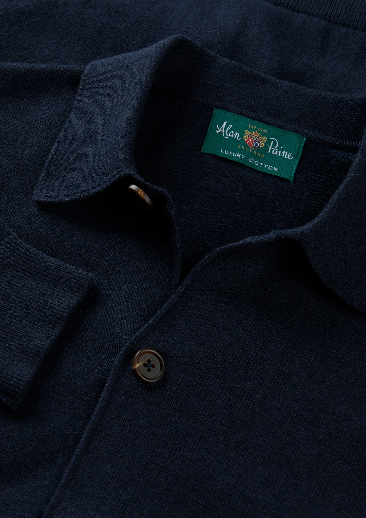 Men's Cotton Cashmere Collared Shirt in Navy