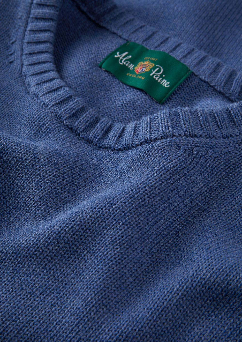 Men's Cotton Cashmere Crew Neck Jumper in Blue