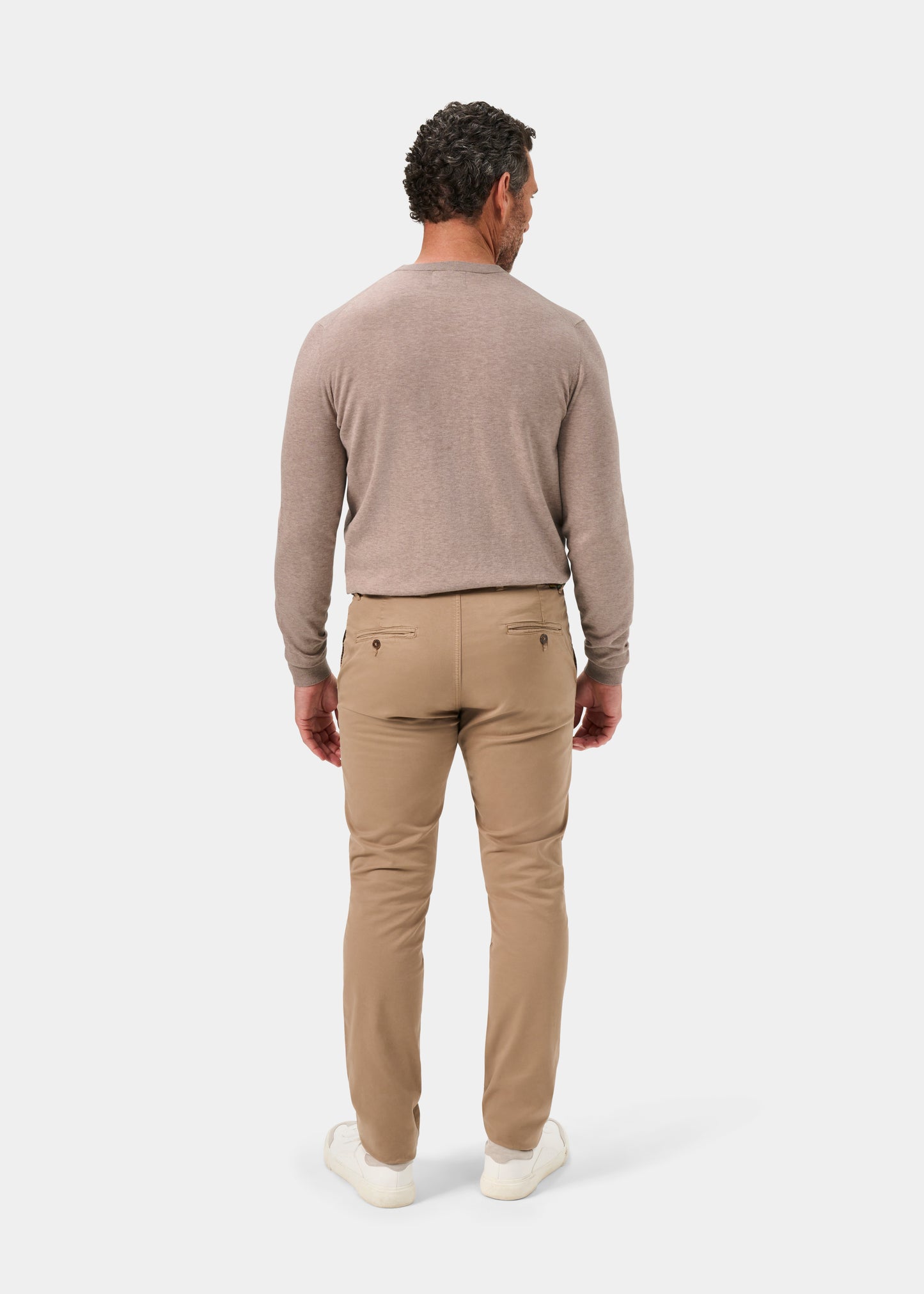 Men's Cotton Crew Neck Jumper in Brown