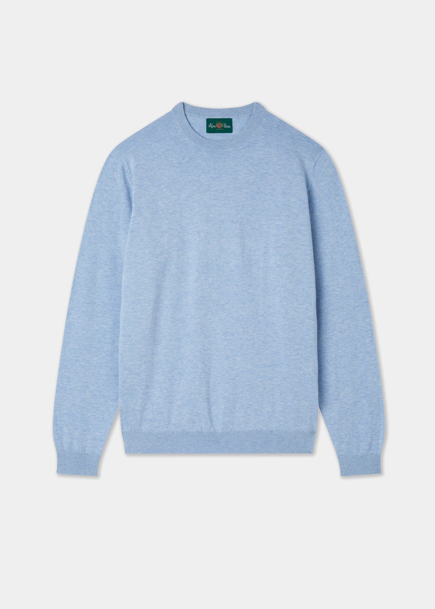 Men's Cotton Crew Neck Jumper in Light Blue